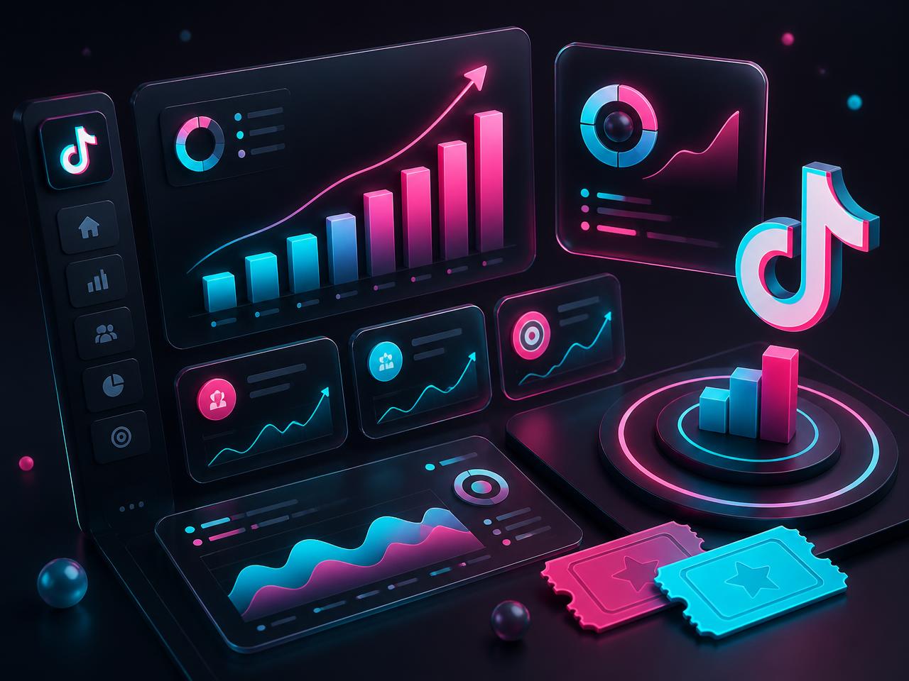 TikTok Ads Coupons official promotional banner showing verified offers and ad credits